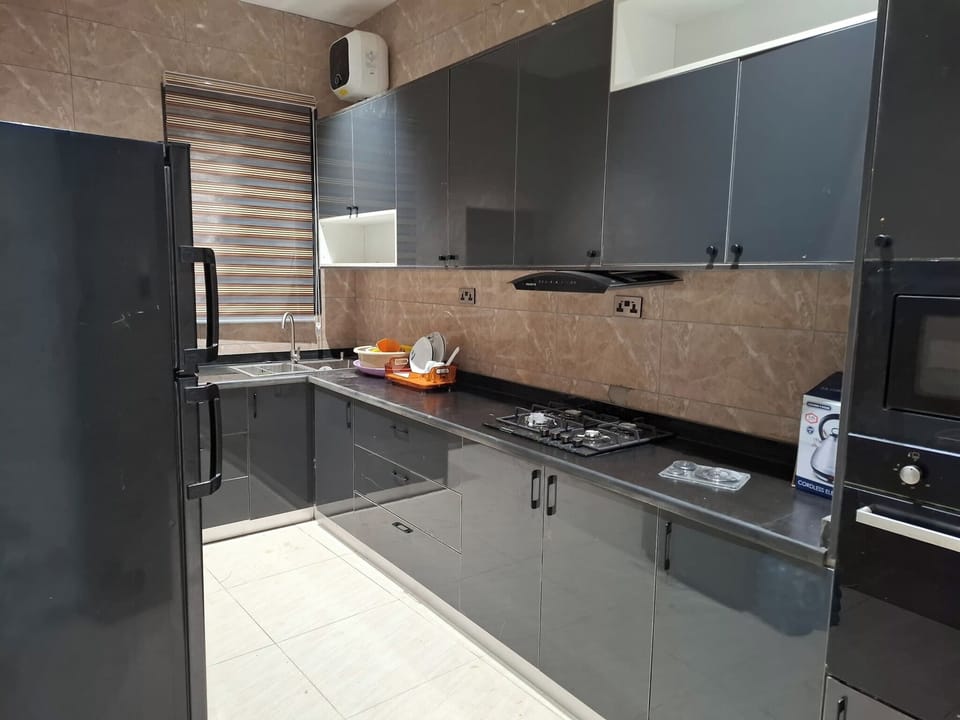 Luxury Apartment, Balcony, City View | Private kitchen | Fridge, microwave, oven, stovetop