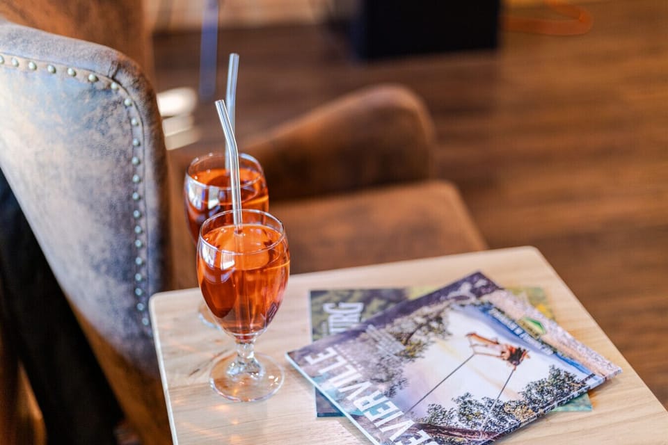 Enjoy peaceful moments with mountain views from your cozy chair.