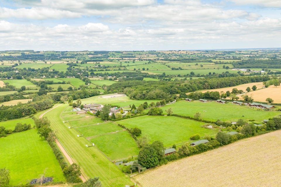 Aerial view of Sun Hill Farm in North Yorkshire.