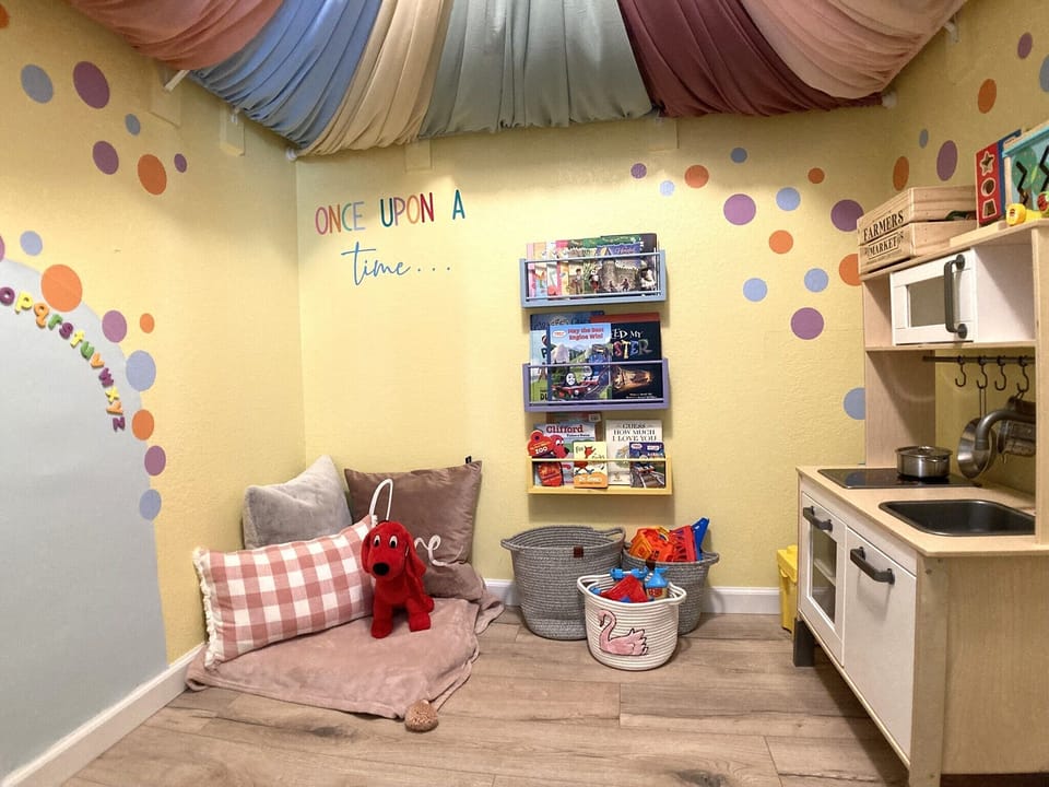 Your kids will have a blast in our fun kids playroom. (Master walk-in closet)