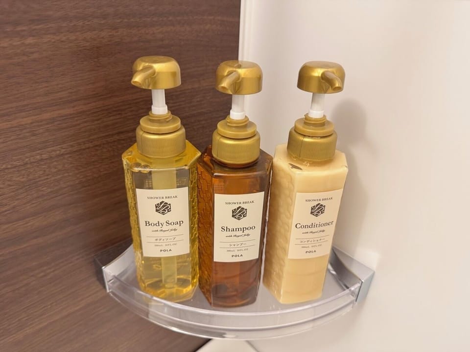 Combined shower/tub, hair dryer, slippers, towels