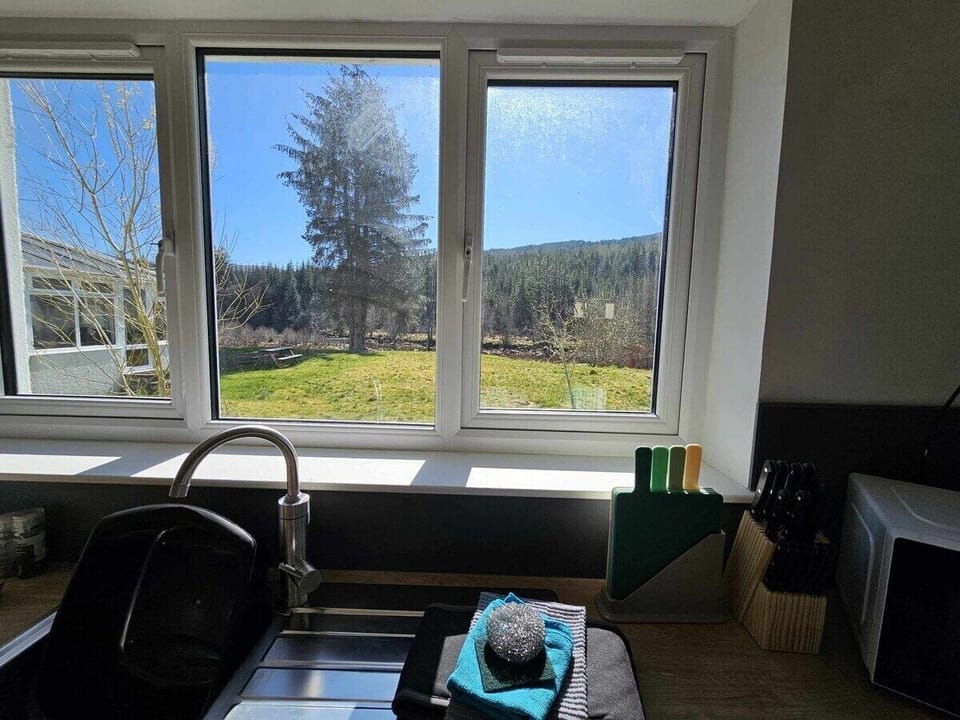 Looking out of kitchen window to Mountains