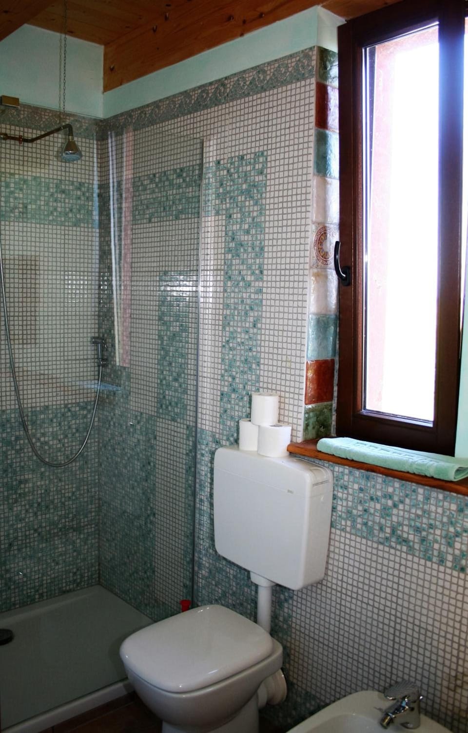 Shower, free toiletries, hair dryer, bidet