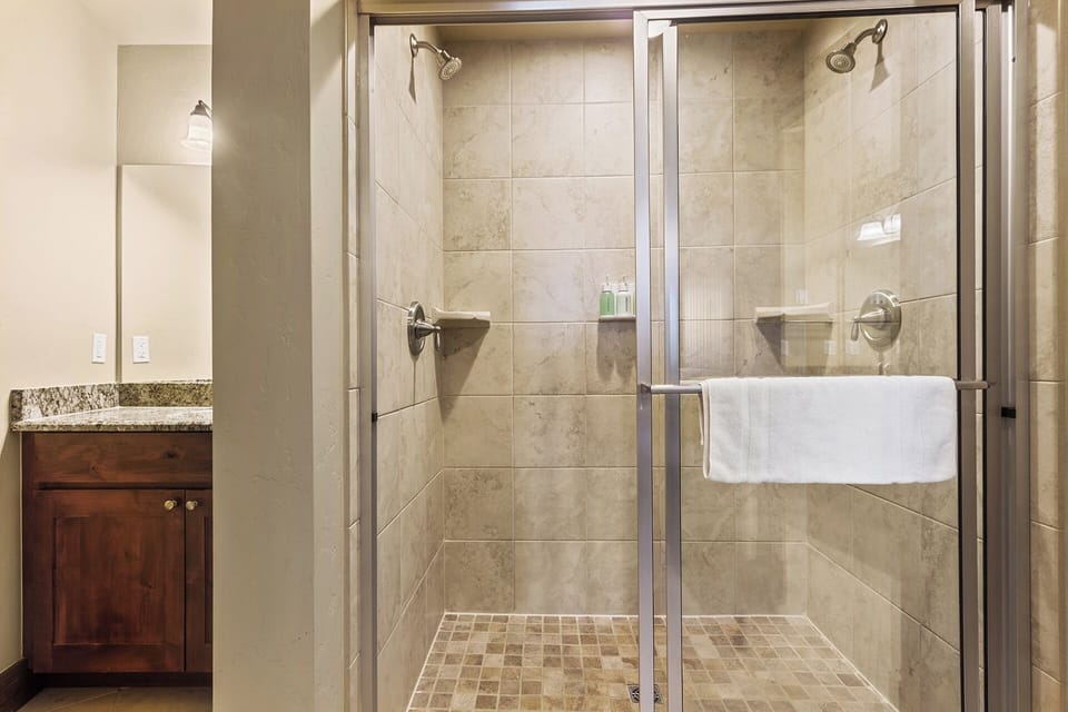 Shower with double shower heads