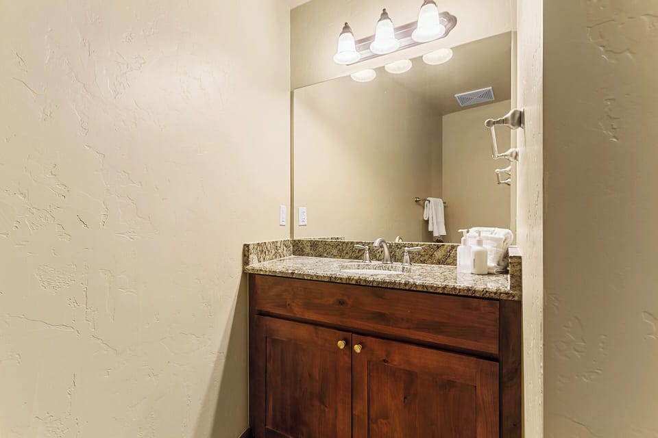 Separate sink and toilet bathroom