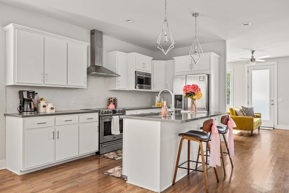 Stocked Kitchen + Island Seating
