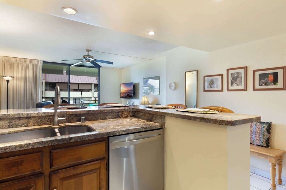 Condo, Multiple Beds, Balcony, Ocean View (White Sands Village 214) | Private kitchen | Fridge, microwave, oven, stovetop