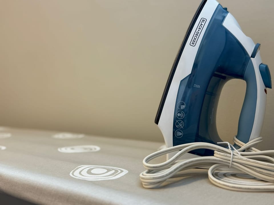 Iron provided—keep your clothes neat and wrinkle-free during your stay!