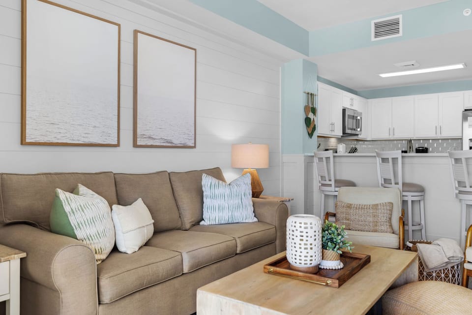 Fold out the queen bed and drift off to the sound of waves.