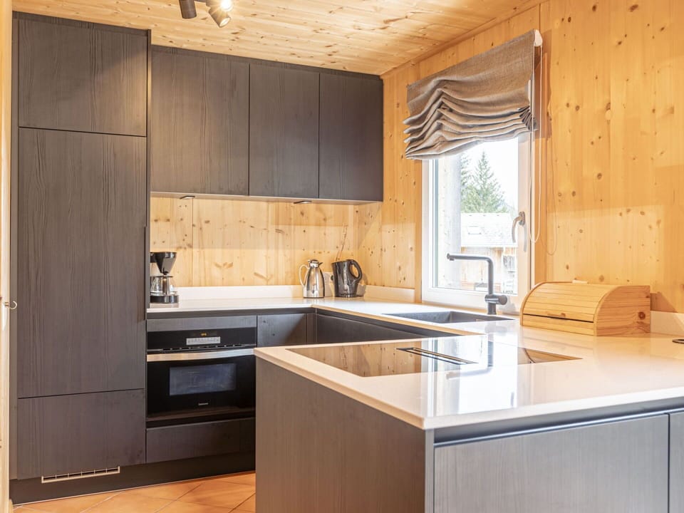 Kitchen, Countertop, Kitchen Appliance, Flooring, Wood, Cabinetry, Furniture, Interior Design, Floor, Ceiling