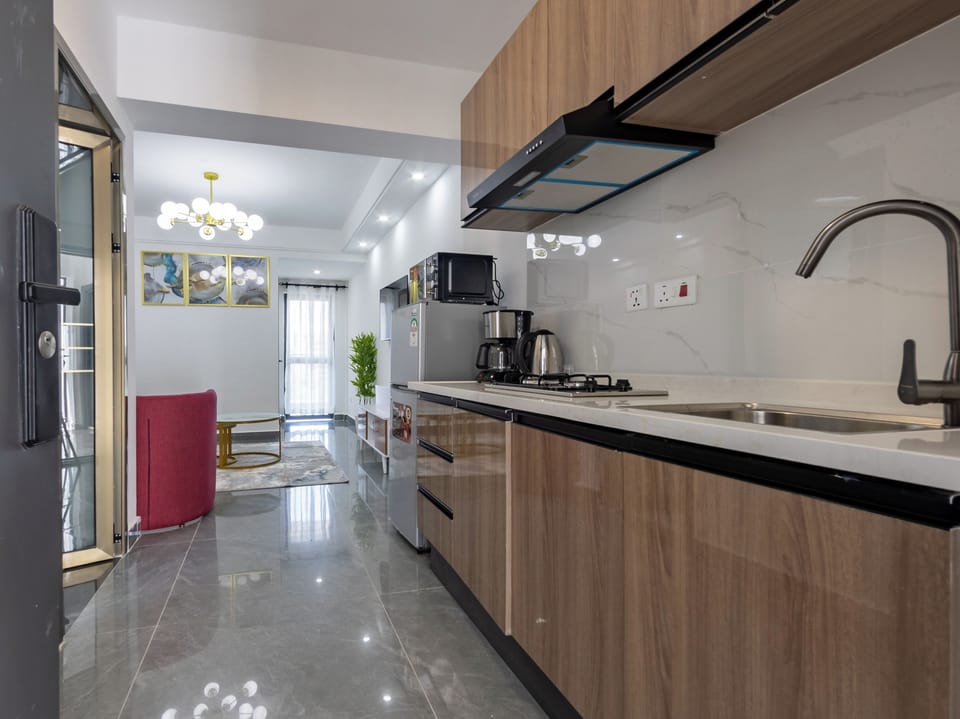 Deluxe Apartment, River View | Private kitchen | Electric kettle