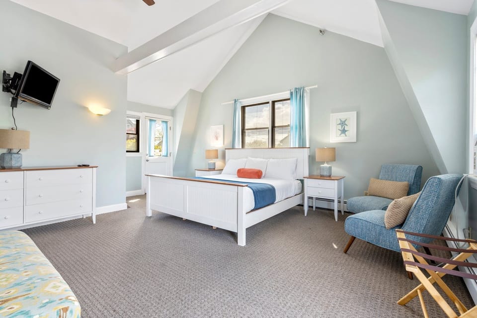 Carriage House King with 2 Private Decks | Premium bedding, individually decorated, individually furnished