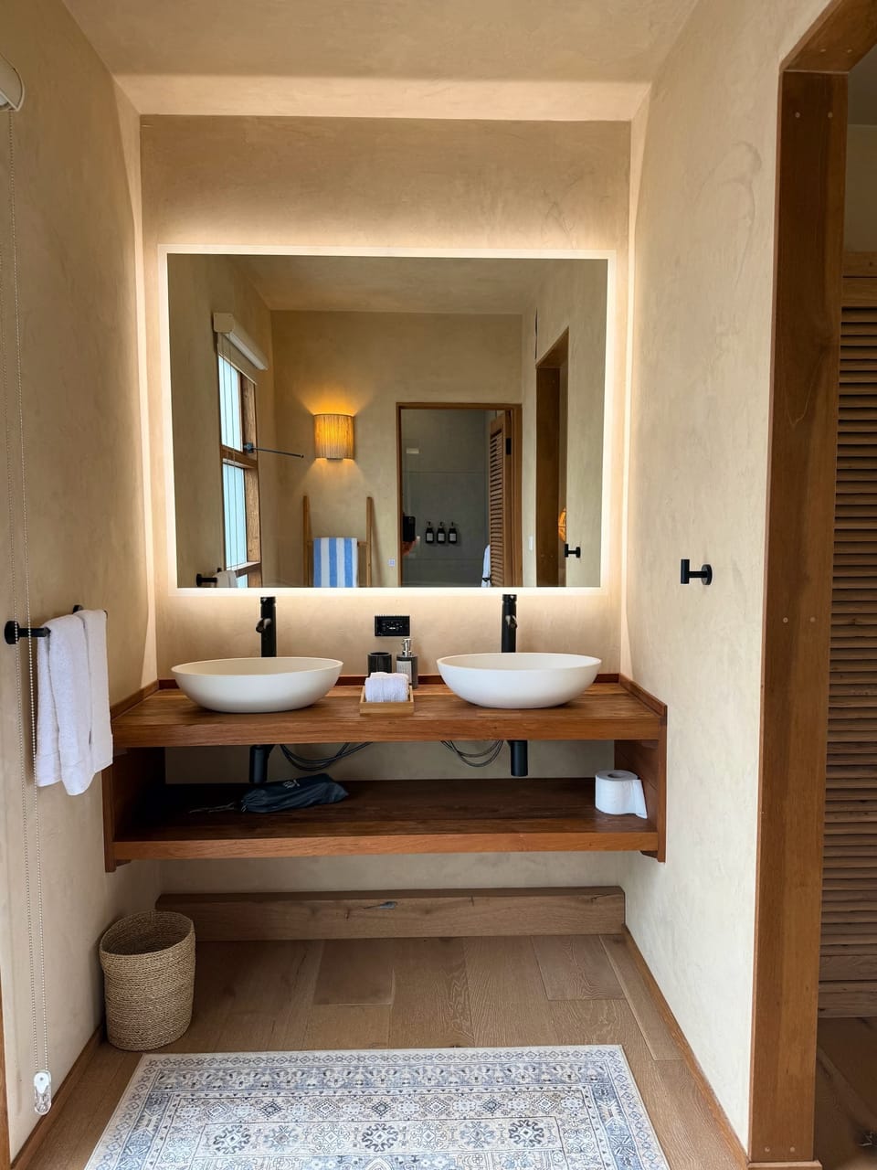 Shower, rainfall showerhead, hair dryer, electronic bidet