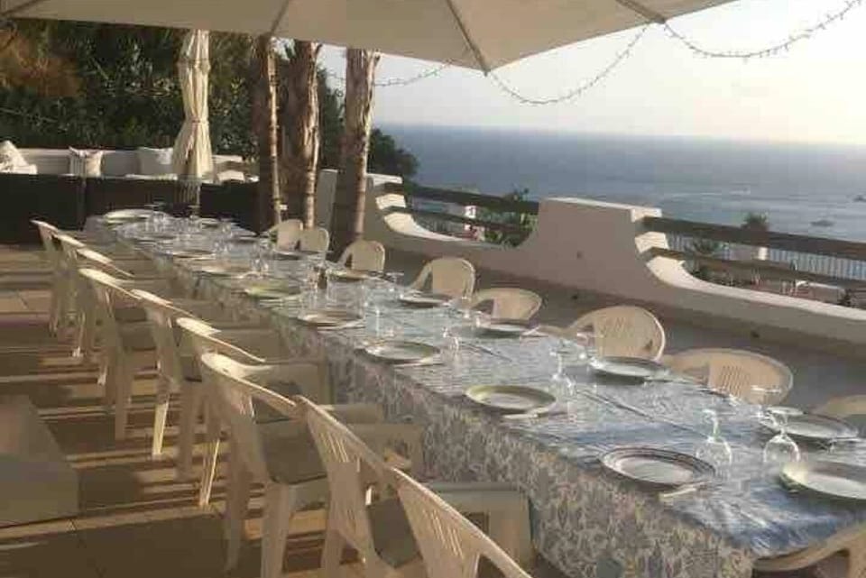 Outdoor banquet area