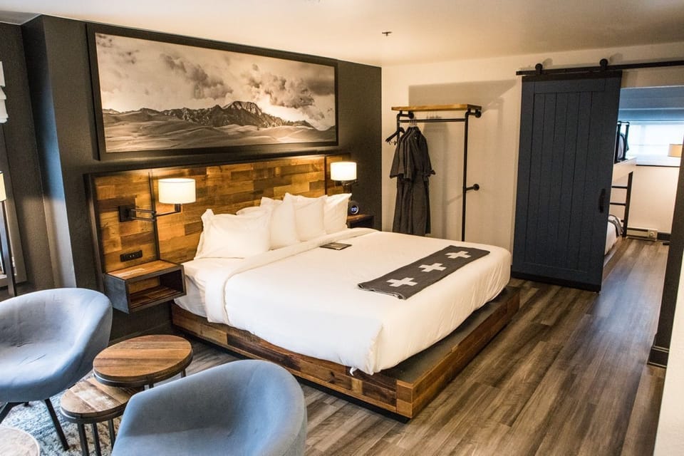 Thoughtfully designed space blending rustic charm with modern elegance for a peaceful and inviting stay.