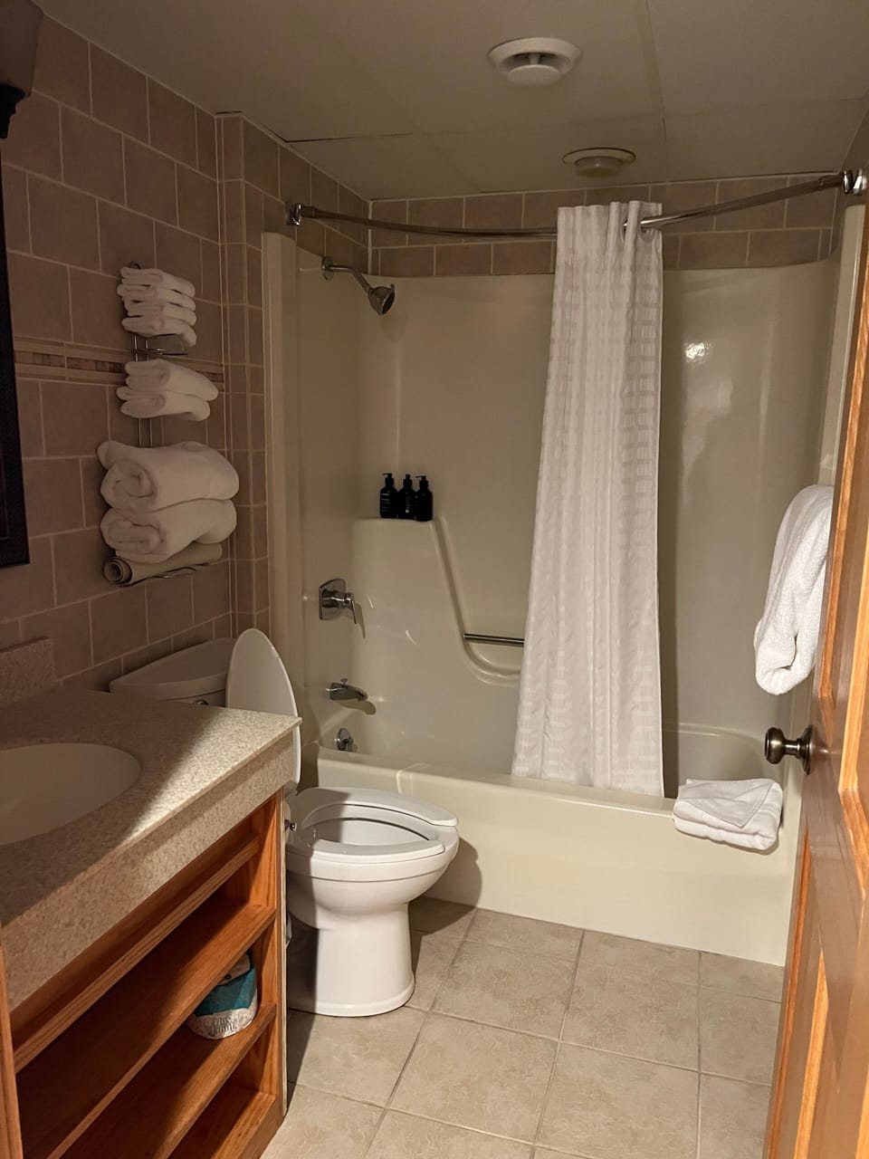 Pristine bathroom with a clean and classic design, offering a refreshing space to unwind.