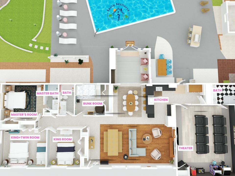 Open layout offering restful bedrooms and plenty of space for fun.