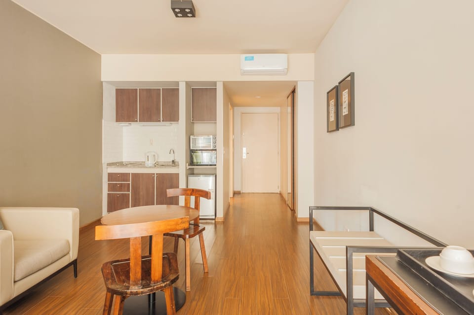 Classic Apartment, Balcony, City View | Private kitchen | Microwave, oven, stovetop, coffee/tea maker