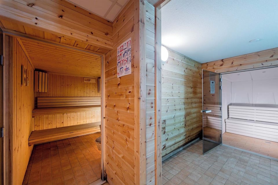 Traditional wooden sauna, offering a relaxing experience to recharge your energy.