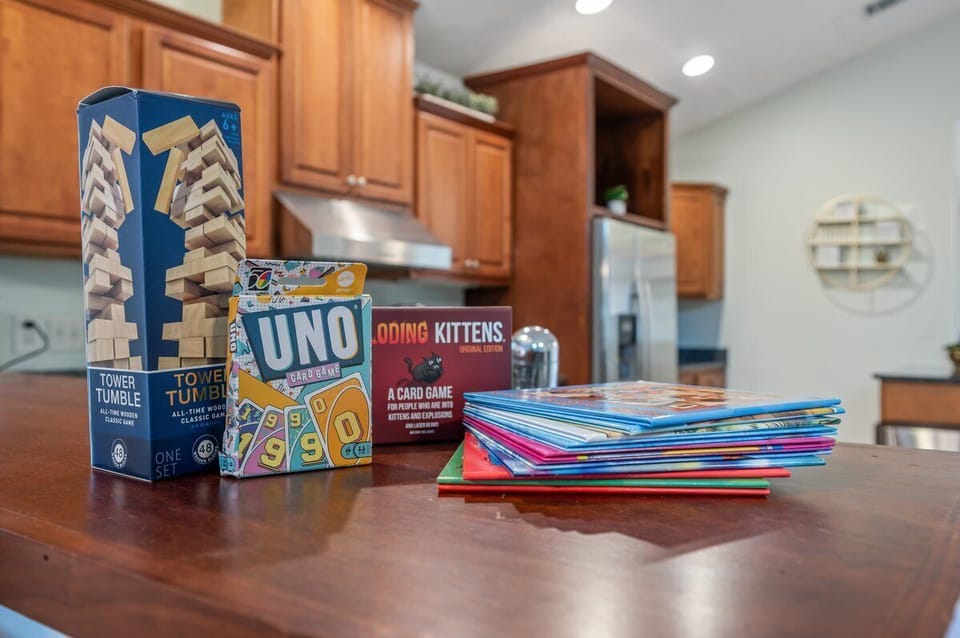 Vintage Uno from the 80's , the Infamous Exploding Kittens & Children Books.