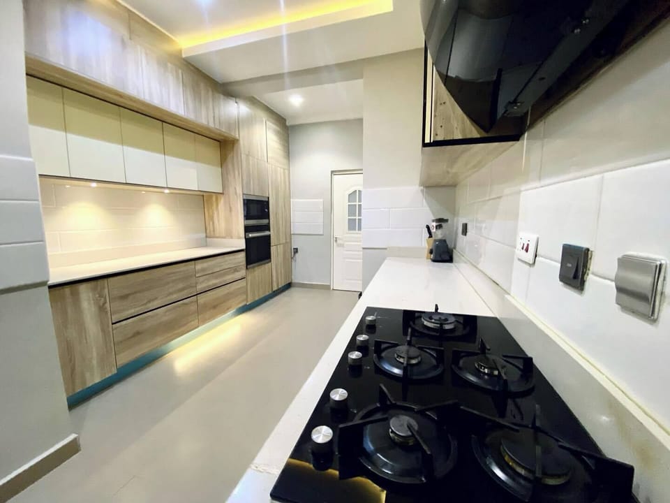 Family Apartment, Balcony, City View | Private kitchen | Fridge, microwave, oven, stovetop