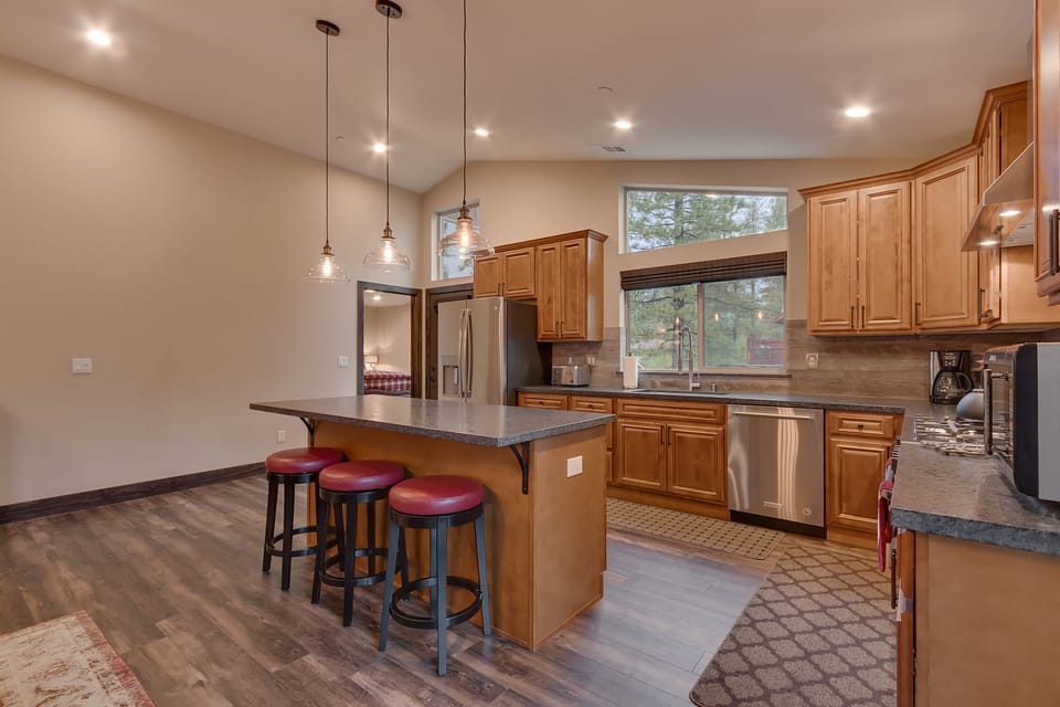 Full kitchen with slow cooker, blender, toaster, Keurig and standard drip coffee