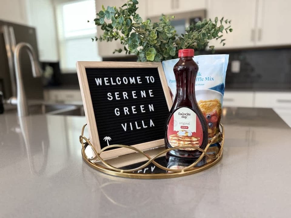 Discover thoughtful touches like a personalized welcome message and breakfast essentials, ensuring a delightful start to your day