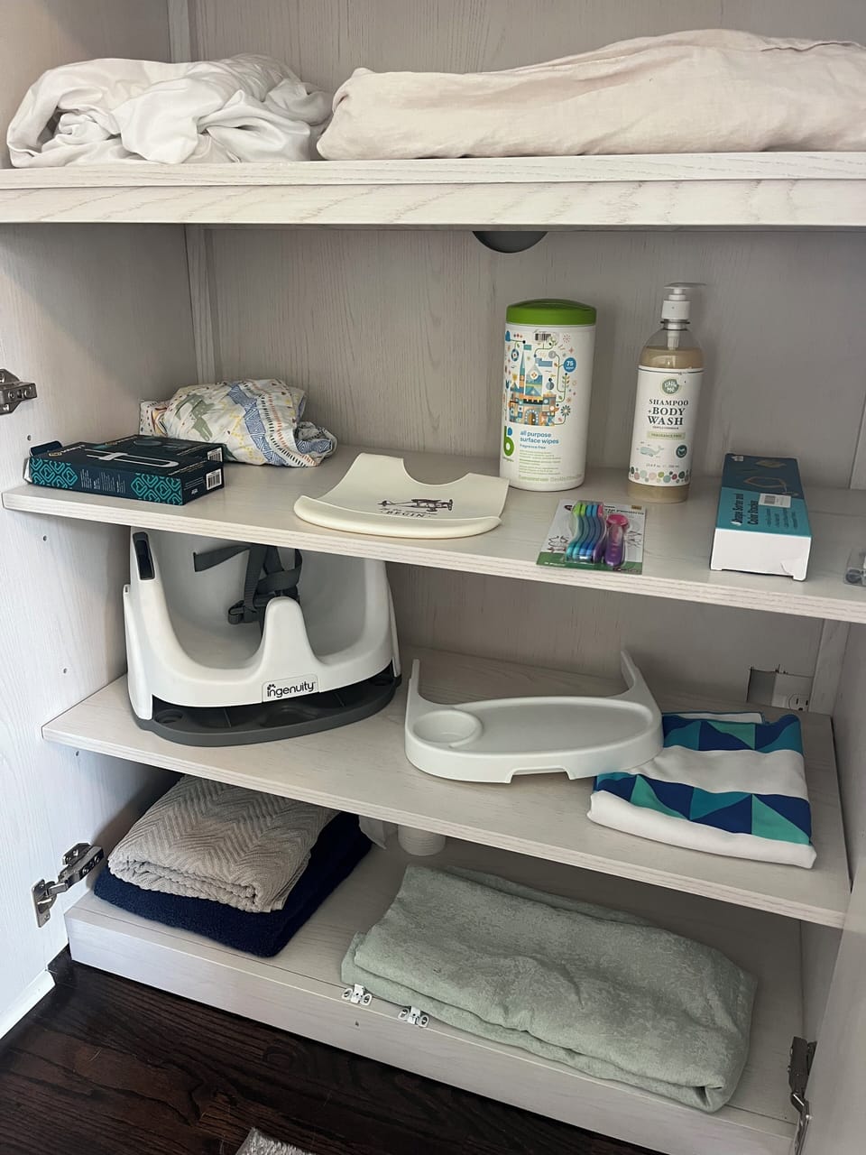 Basic Baby items are available. Teethers/ spoons are ran through dishwasher.