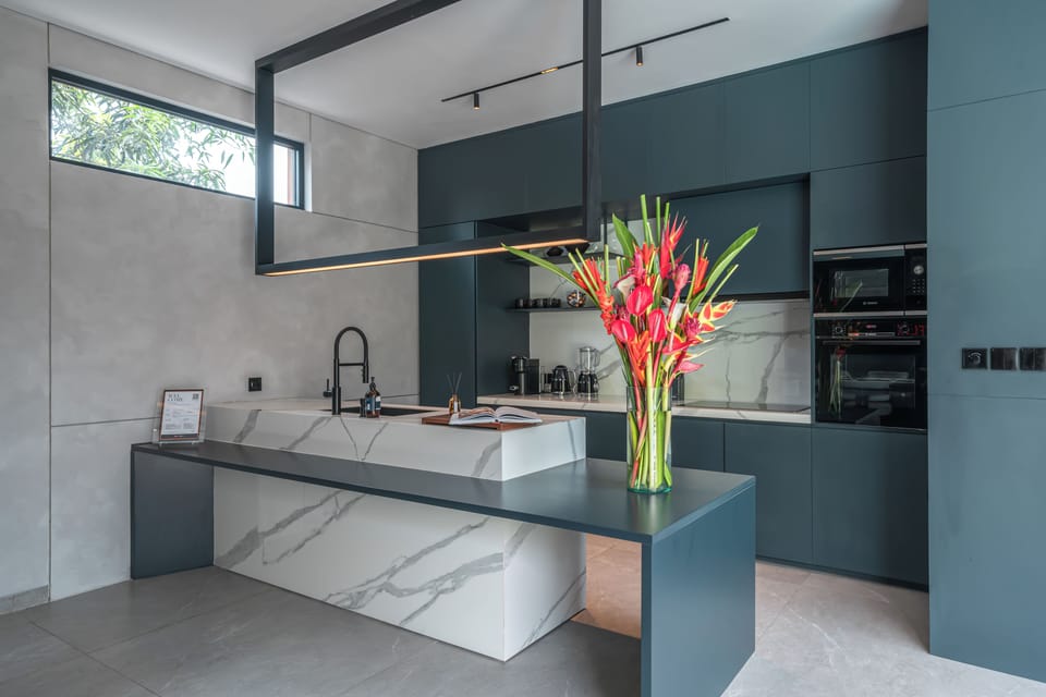 Luxury Villa, Patio, Pool View | Private kitchen | Fridge, microwave, oven, stovetop