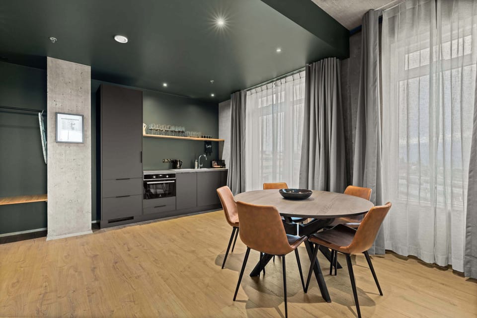 Dining area and kitchen