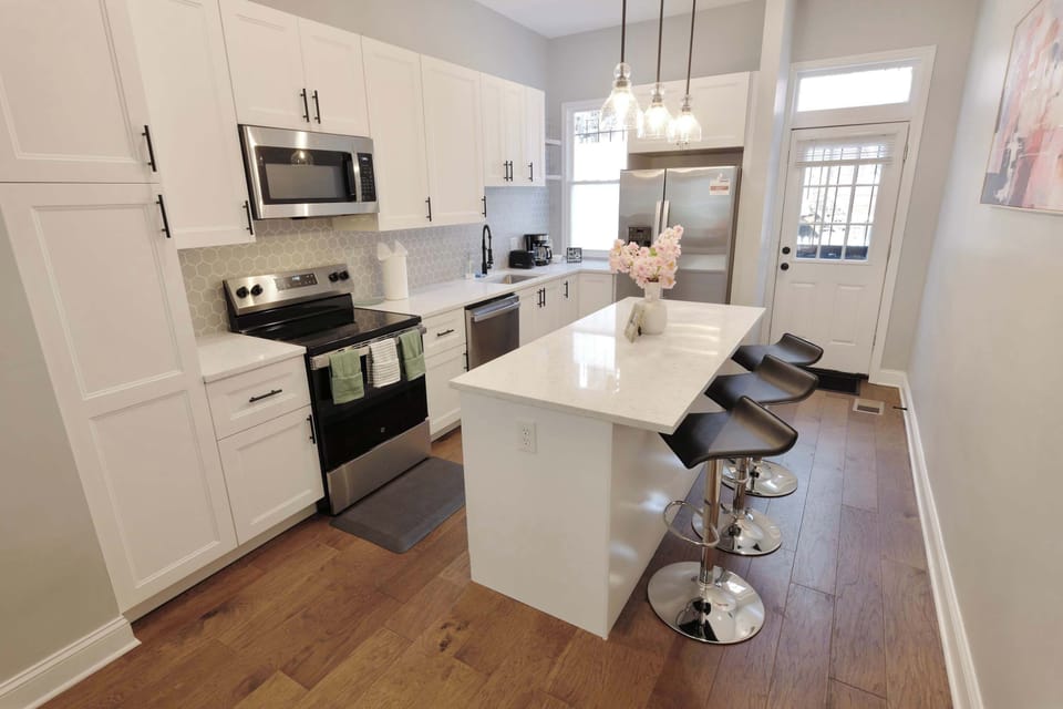 Our full sized kitchen comes equipped with all new modern appliances