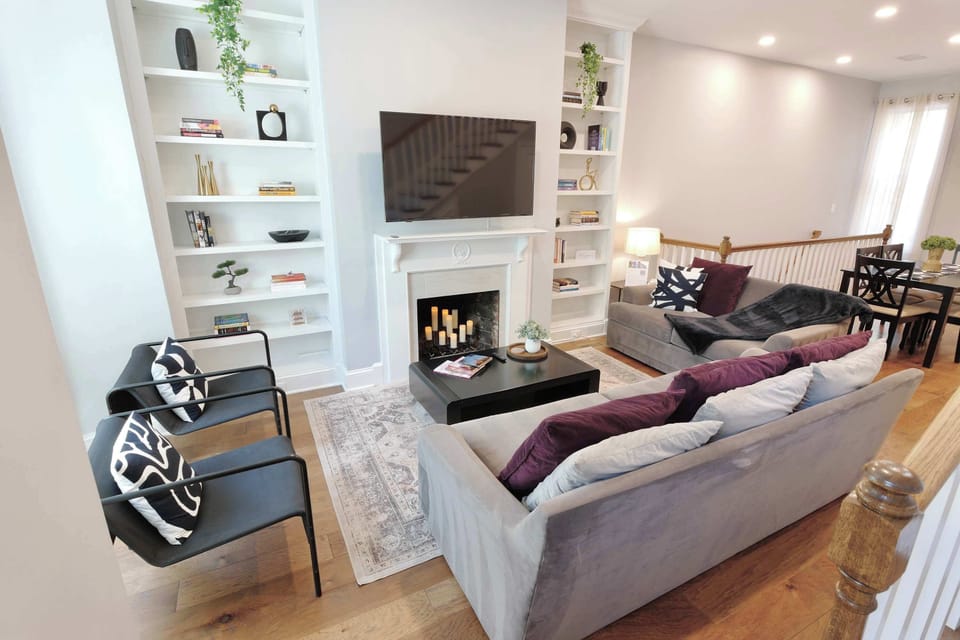 Step into your spacious and beautifully decorated living room! 