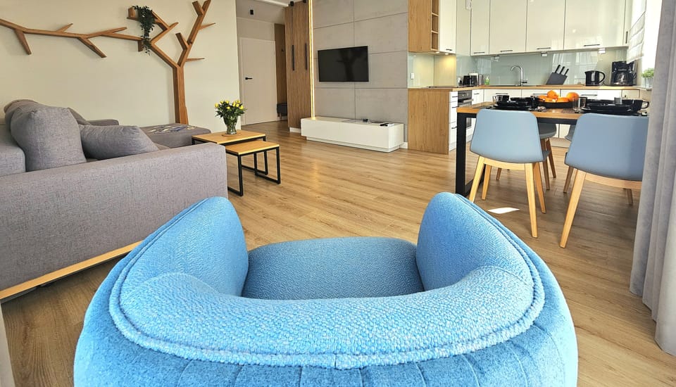 Comfort Apartment, Balcony | Living area | 50-inch LCD TV with cable channels