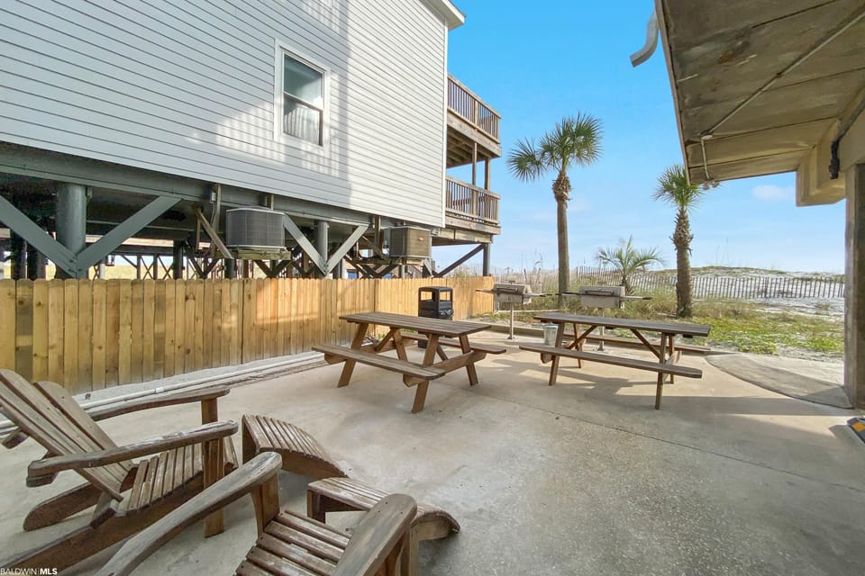 Grilling area next to the beach