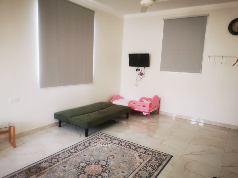 Flat-screen TV, fireplace, video-game console