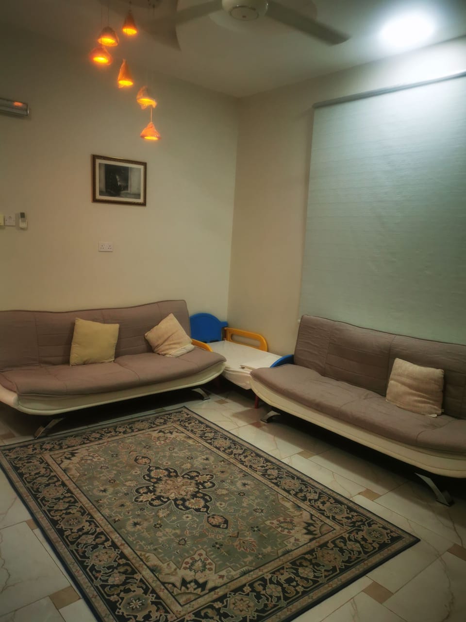 Flat-screen TV, fireplace, video-game console