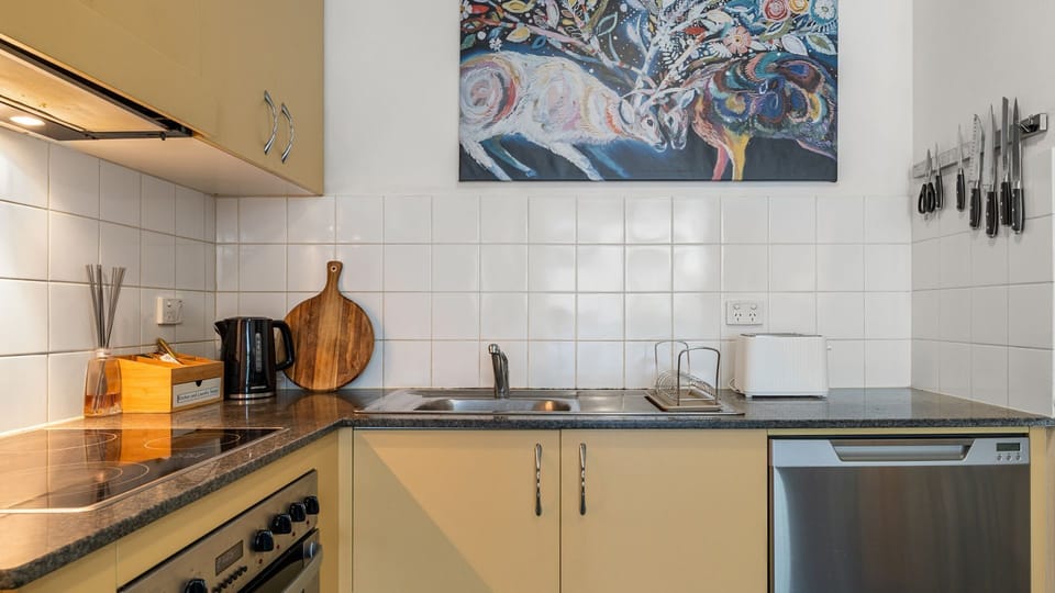 Convenient & Functional – This kitchen comes stocked with all the essentials, including a microwave, oven, and cookware.