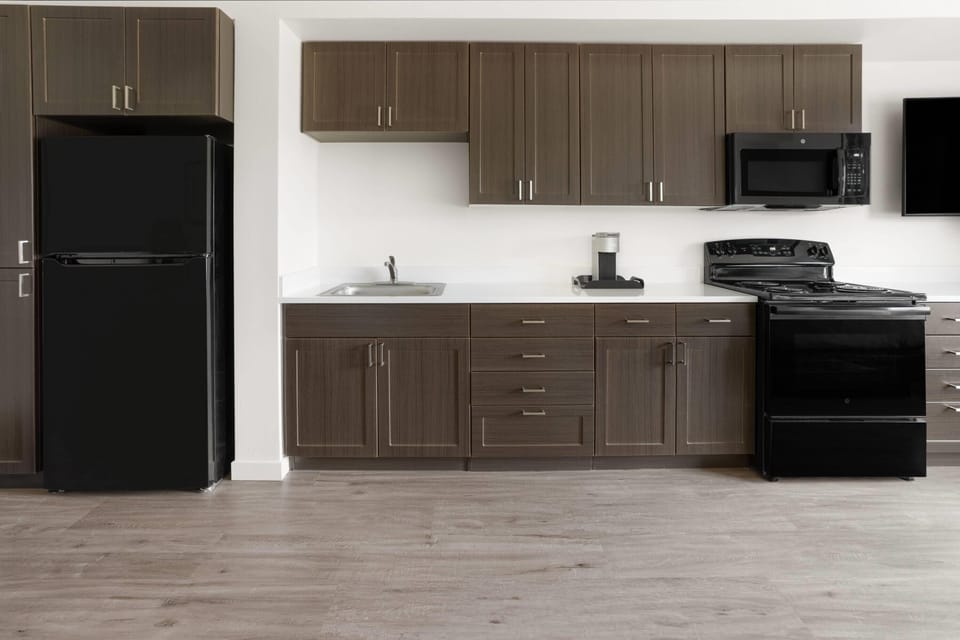 Room, 2 Queen Beds, Non Smoking, Kitchen | Desk, laptop workspace, blackout drapes, WiFi