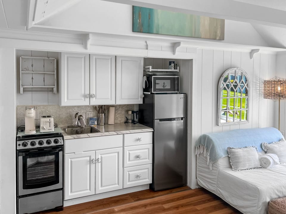 Kitchen off of living area