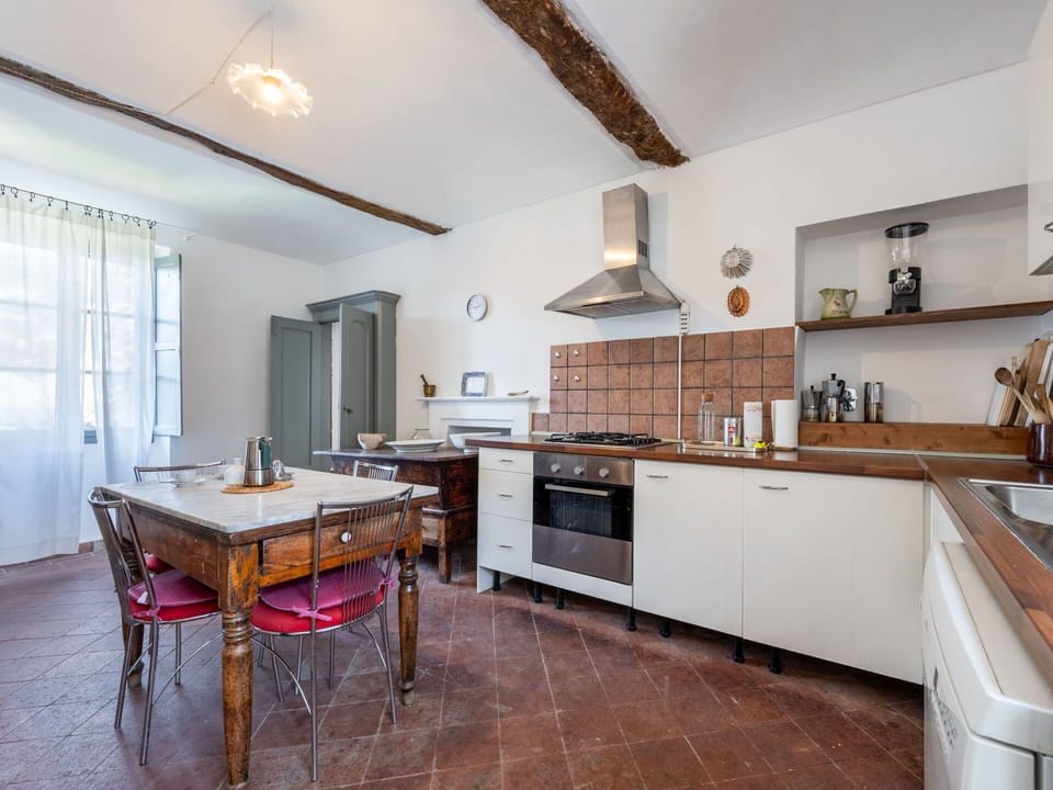Kitchen, Flooring, Furniture, Interior Design, Countertop, Wood, Cabinetry, Ceiling, Floor, Kitchen Appliance