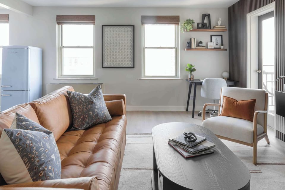 Unwind on the comfy couch after a long day of exploring.

