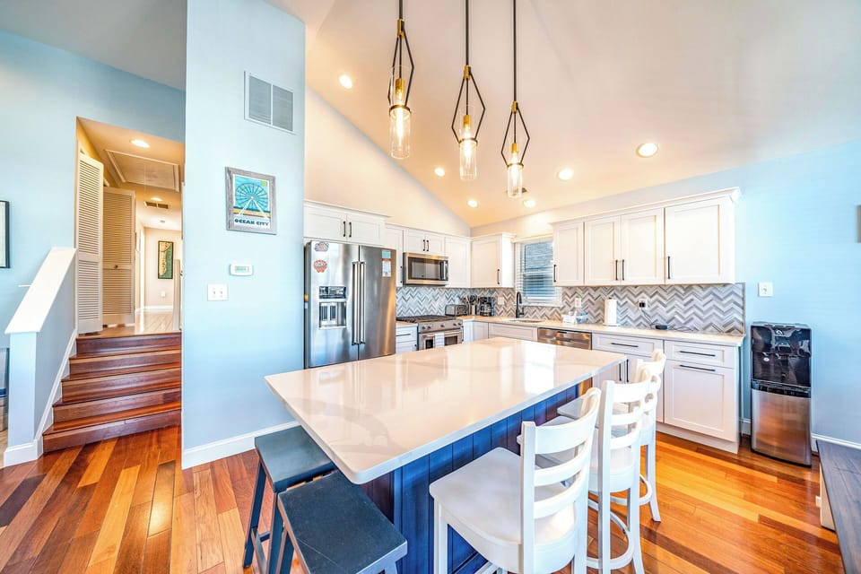 Kitchen island which can seat four

