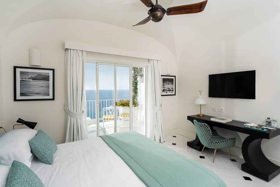 Deluxe Double Room, Sea View | Egyptian cotton sheets, premium bedding, down comforters, minibar