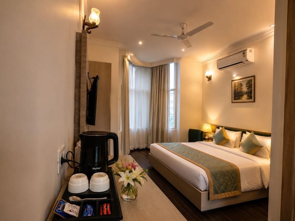 Deluxe Room | Desk, laptop workspace, soundproofing, iron/ironing board