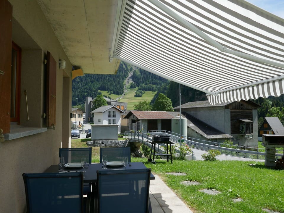 Awning, Shade, Balcony, Chair, Outdoor Furniture, Outdoor Structure, Houseplant, Outdoor Table