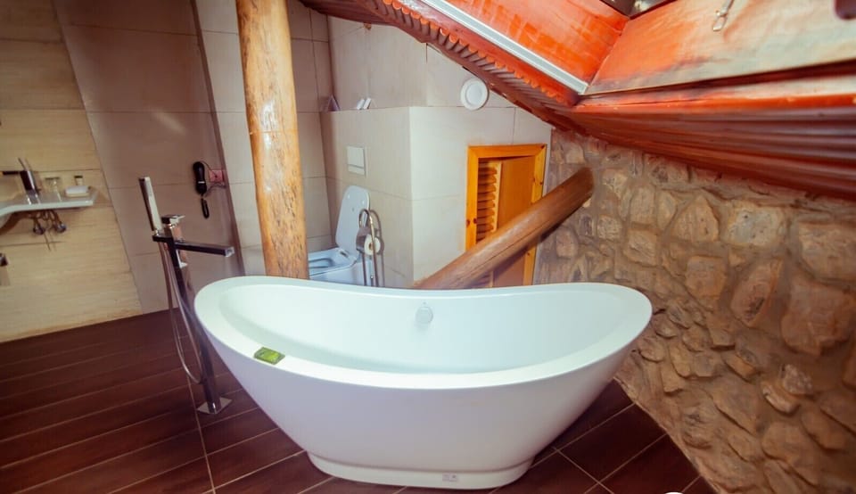 Deluxe Room, 1 Double Bed, Private Bathroom | Bathroom | Free toiletries, hair dryer, slippers, towels