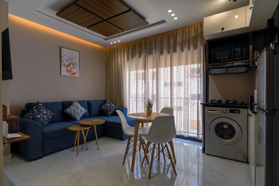 Comfort Apartment, 1 Queen Bed with Sofa bed, Non Smoking, Air conditioning | Living area | 50-inch Smart TV with satellite channels, Netflix, pay movies