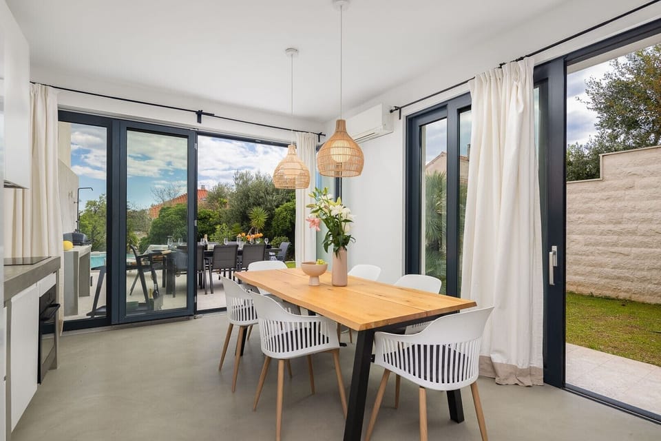 Luxury Beachfront Villa Manera Bol for 12 persons with heated pool on promenade Zlatni Rat by the pebble beach