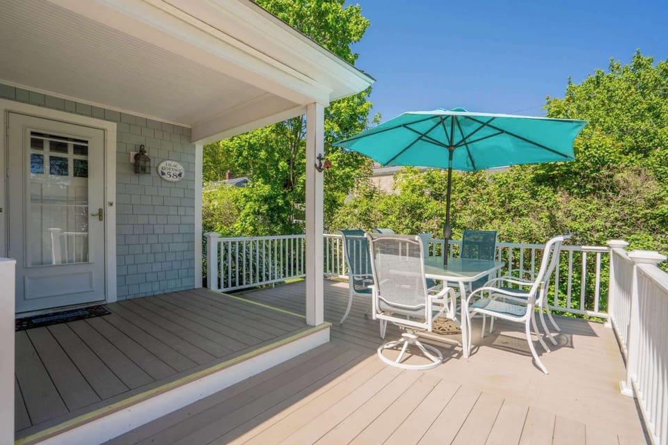 Charming front porch with seating