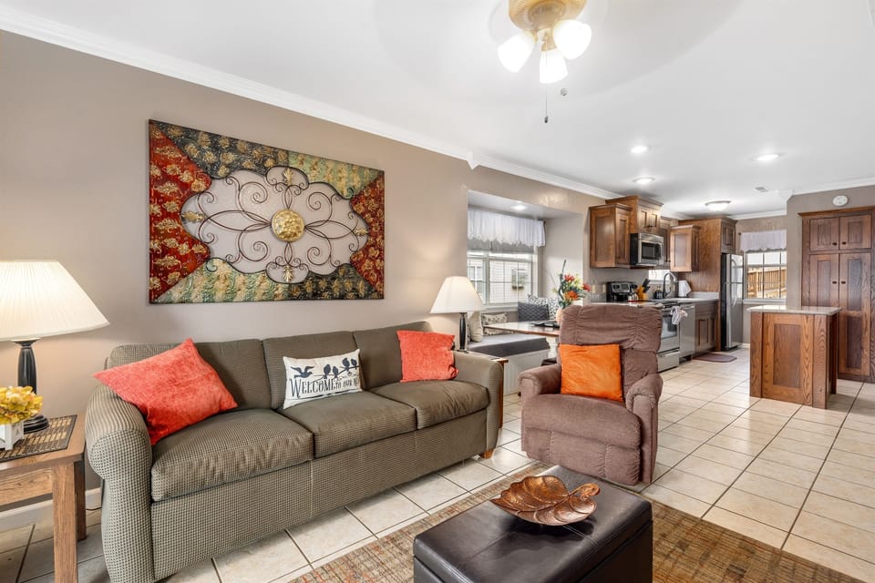 Unwind and recharge in your inviting common area, the perfect space to relax and catch up with loved ones after a long day of exploring and adventure